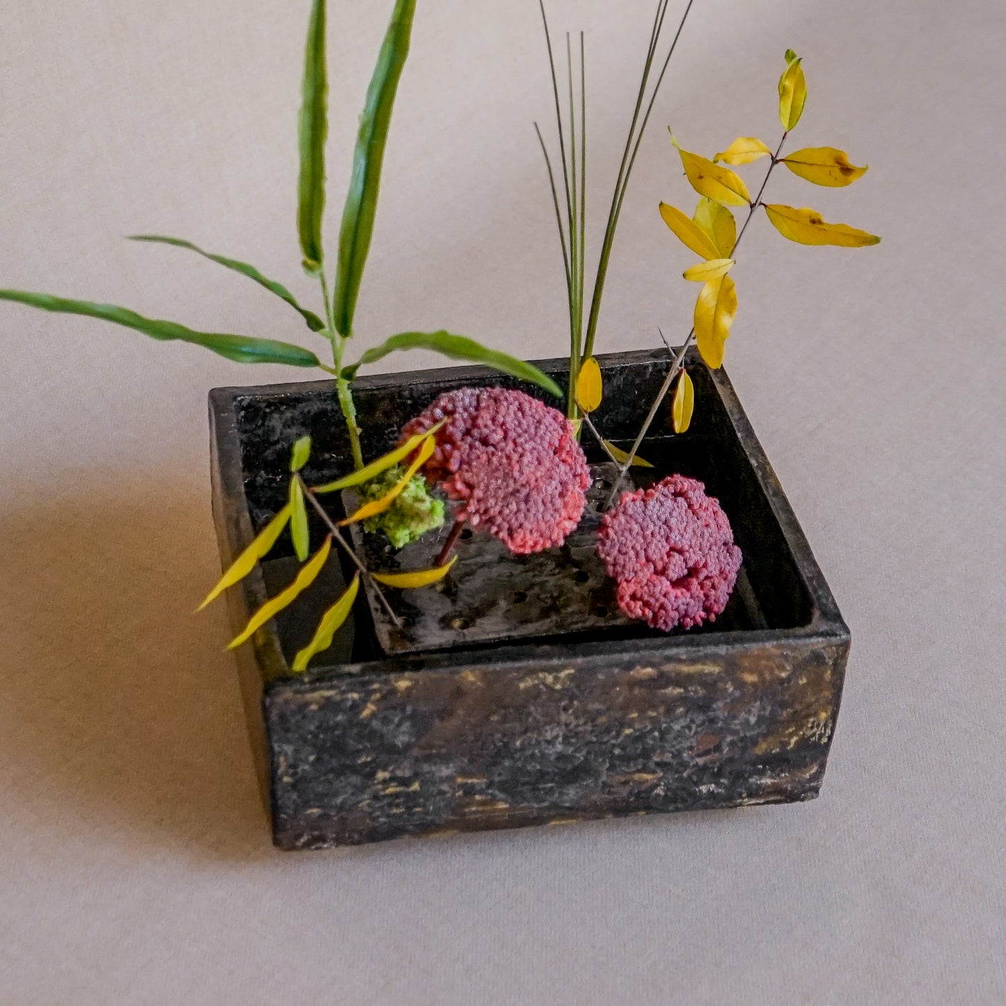 Black + Brown Ikebana Vase