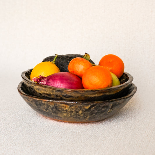 The Santa Fe Fruit Bowl in Brown + Black- Preorder Now
