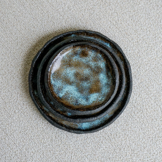 The Dark Horse Pinch Plate Set in Aqua + Brown-Preorder Now