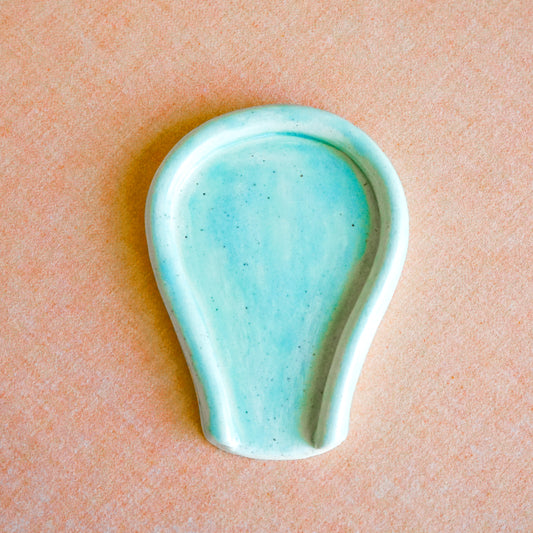 The Aqua + Walnut Spoon Rest-Back in Stock