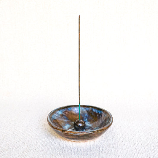 The Nebula + Glossy Black Incense Holder- Just 1 left in stock