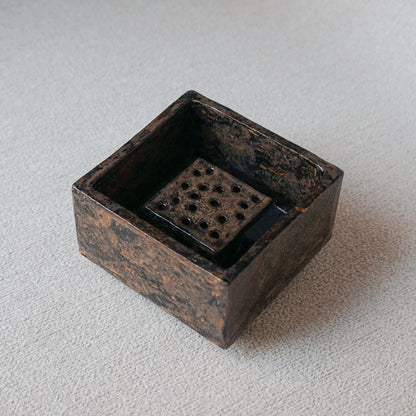 Black + Brown Ikebana Vase