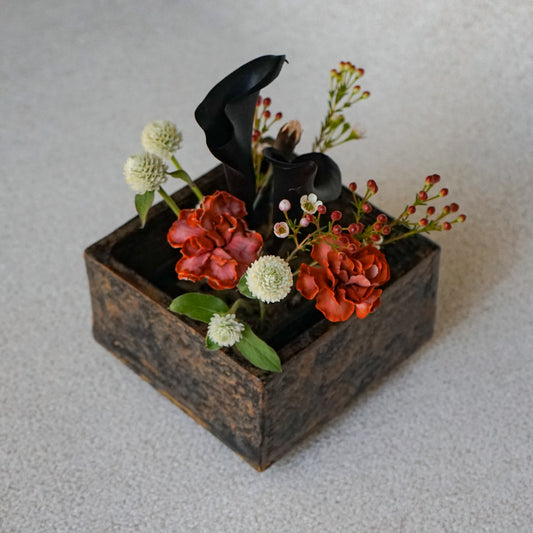 Black + Brown Ikebana Vase
