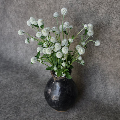 Glossy Black + Brown Calico Vase