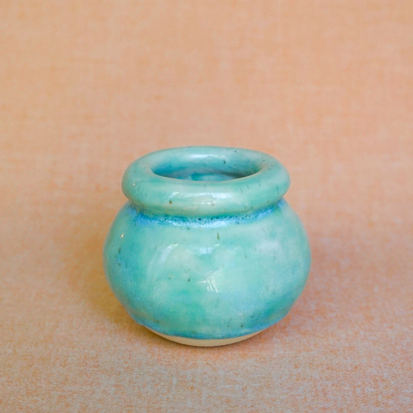 The Aqua + Walnut Coil Vase